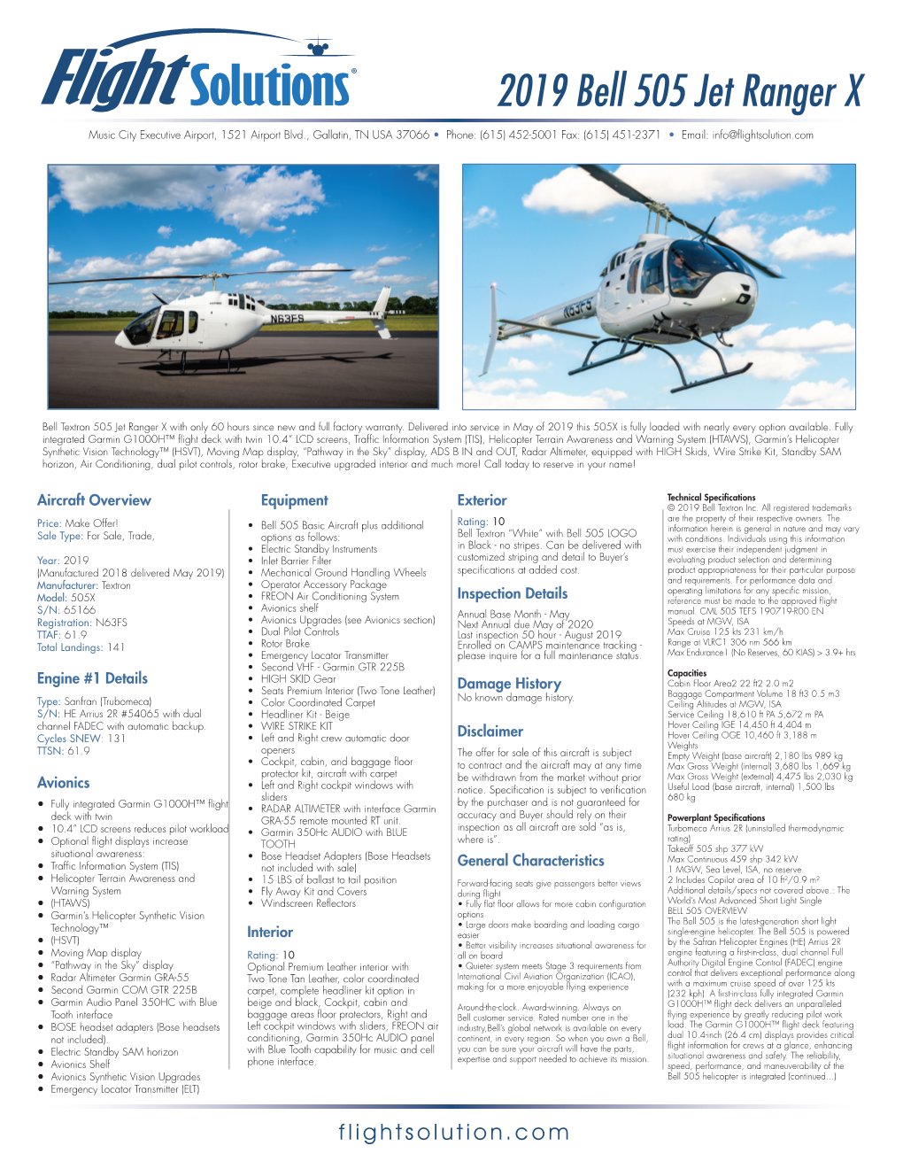 2019 Bell 505 Jet Ranger X