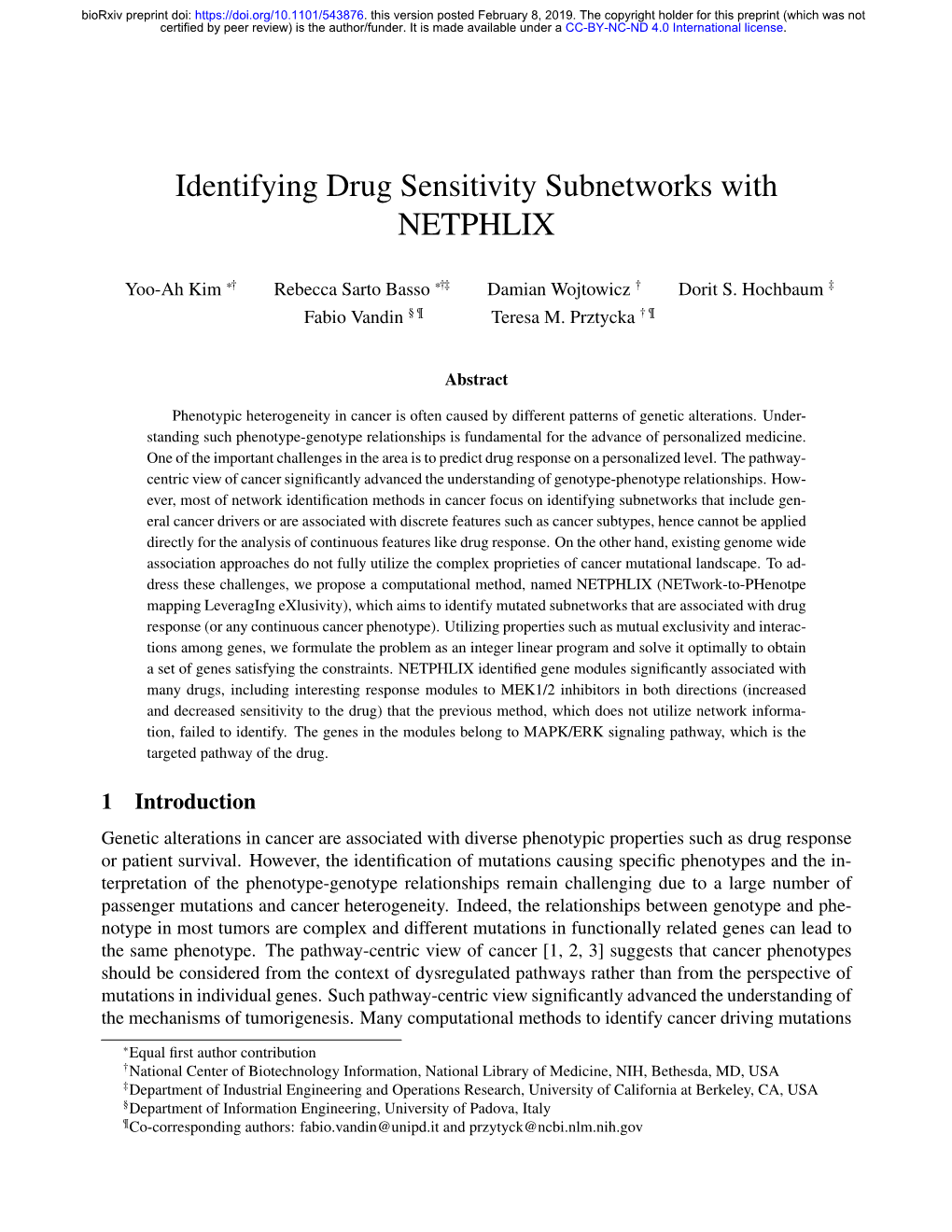 Identifying Drug Sensitivity Subnetworks with NETPHIX