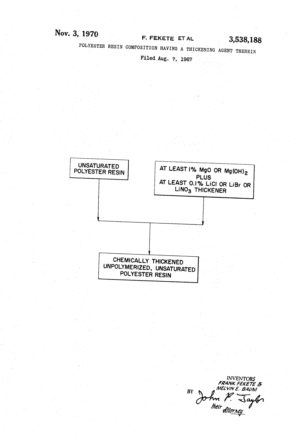 Unpolymerized, Unsaturated Polyester ‘ Resin