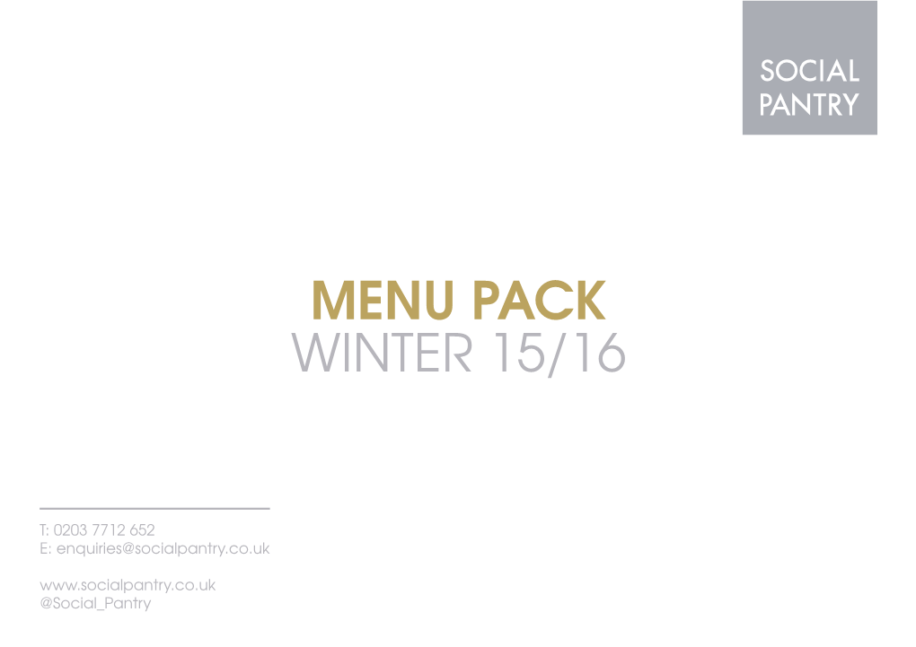 Menu Pack Winter 15/16