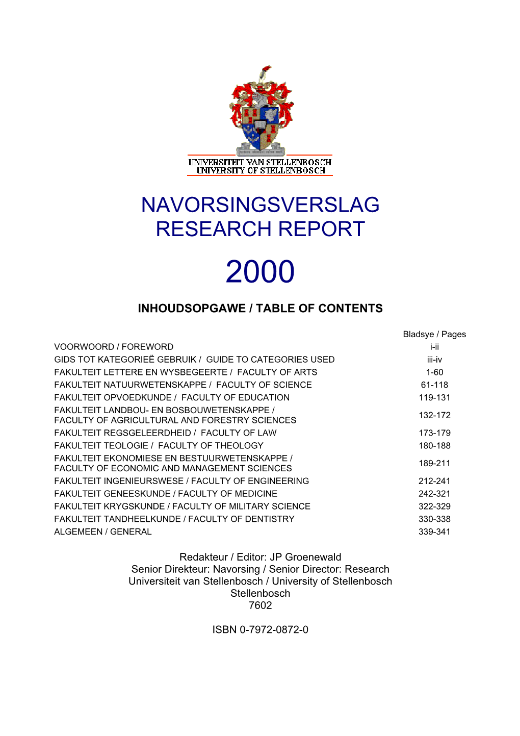 Navorsingsverslag Research Report