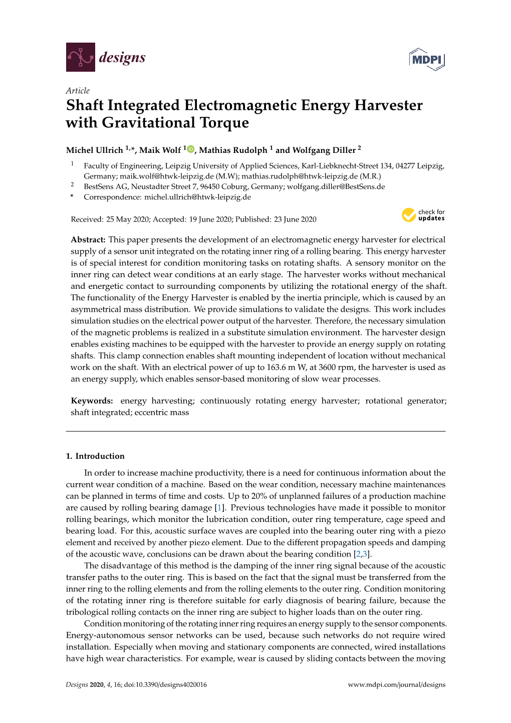 Shaft Integrated Electromagnetic Energy Harvester with Gravitational Torque