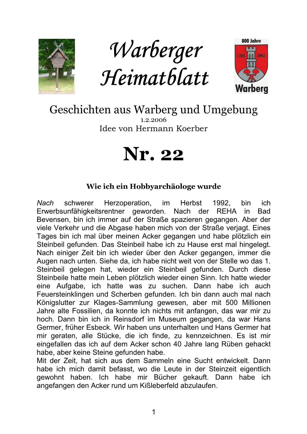 Warberger Heimatblatt