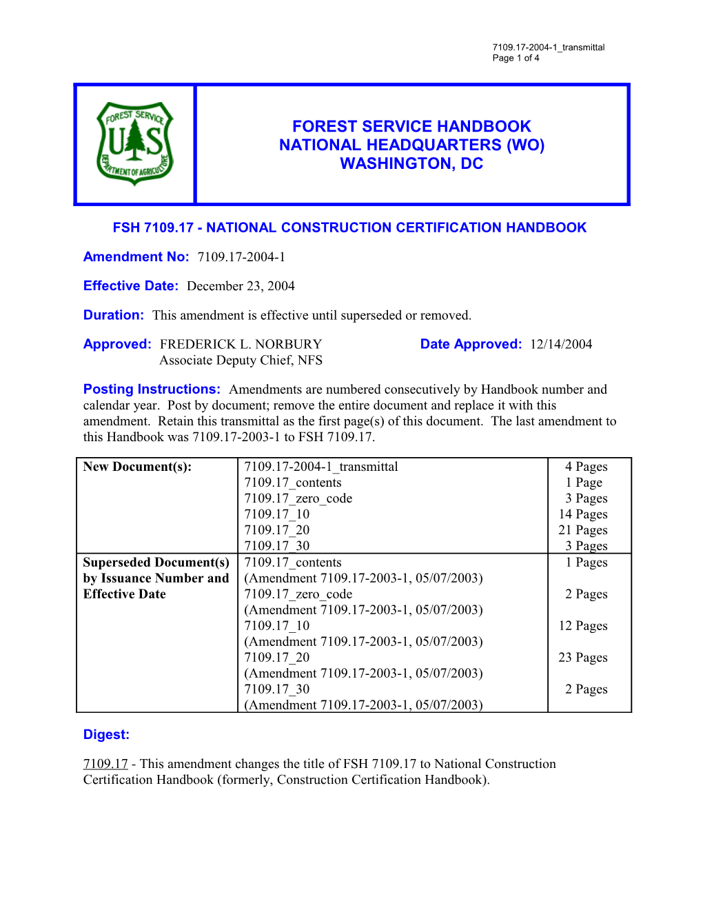 Fsh 7109.17 - NATIONAL CONSTRUCTION CERTIFICATION HANDBOOK