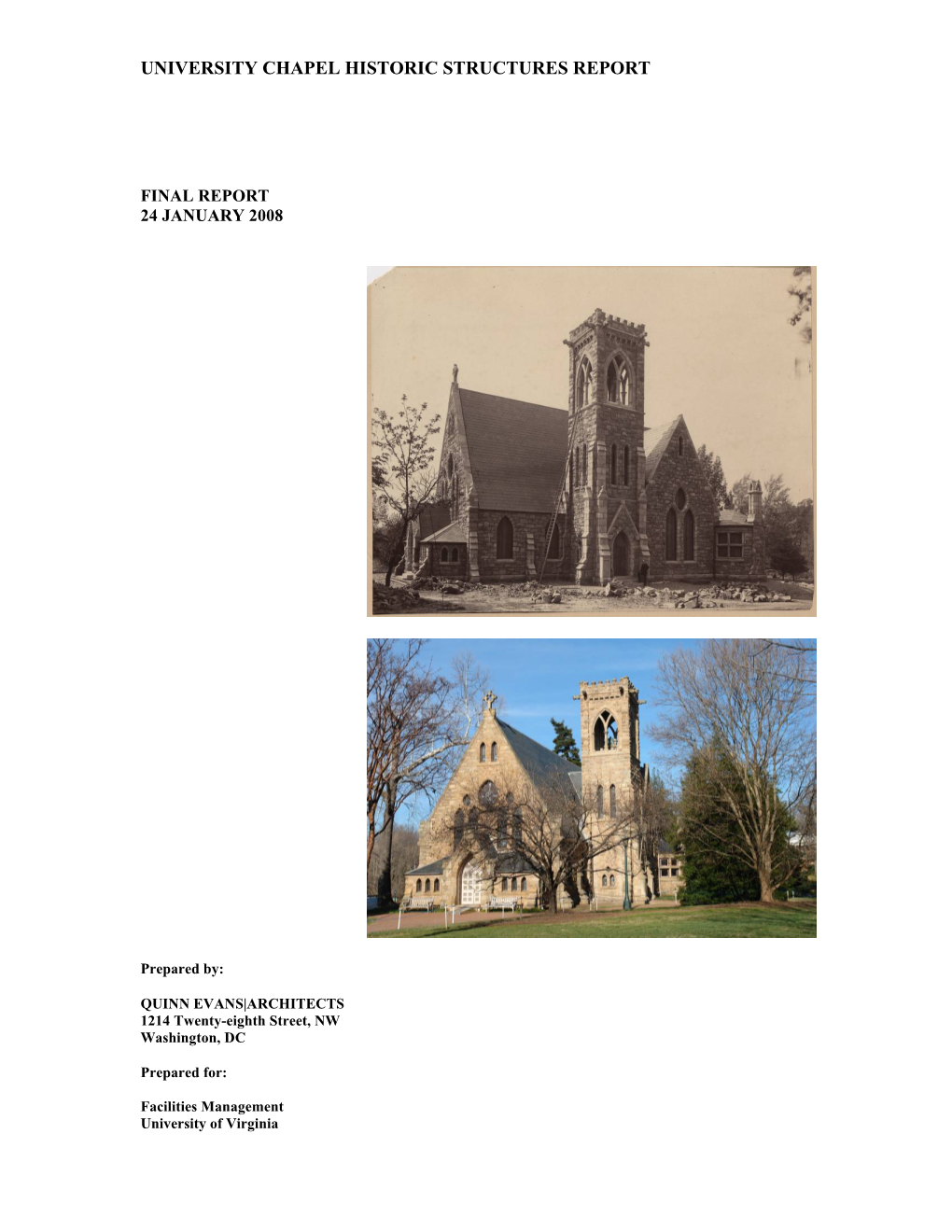 University Chapel Historic Structures Report