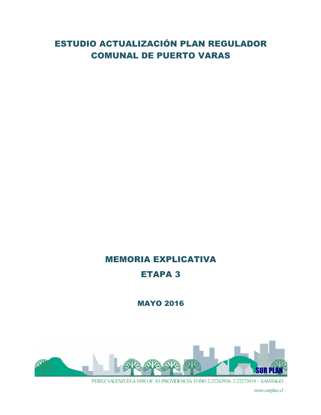 Estudio Actualización Plan Regulador Comunal De Puerto Varas Memoria