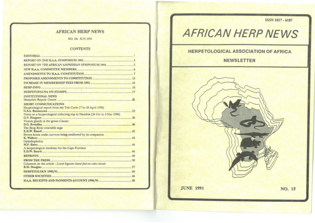 African Herp News African Herp News No