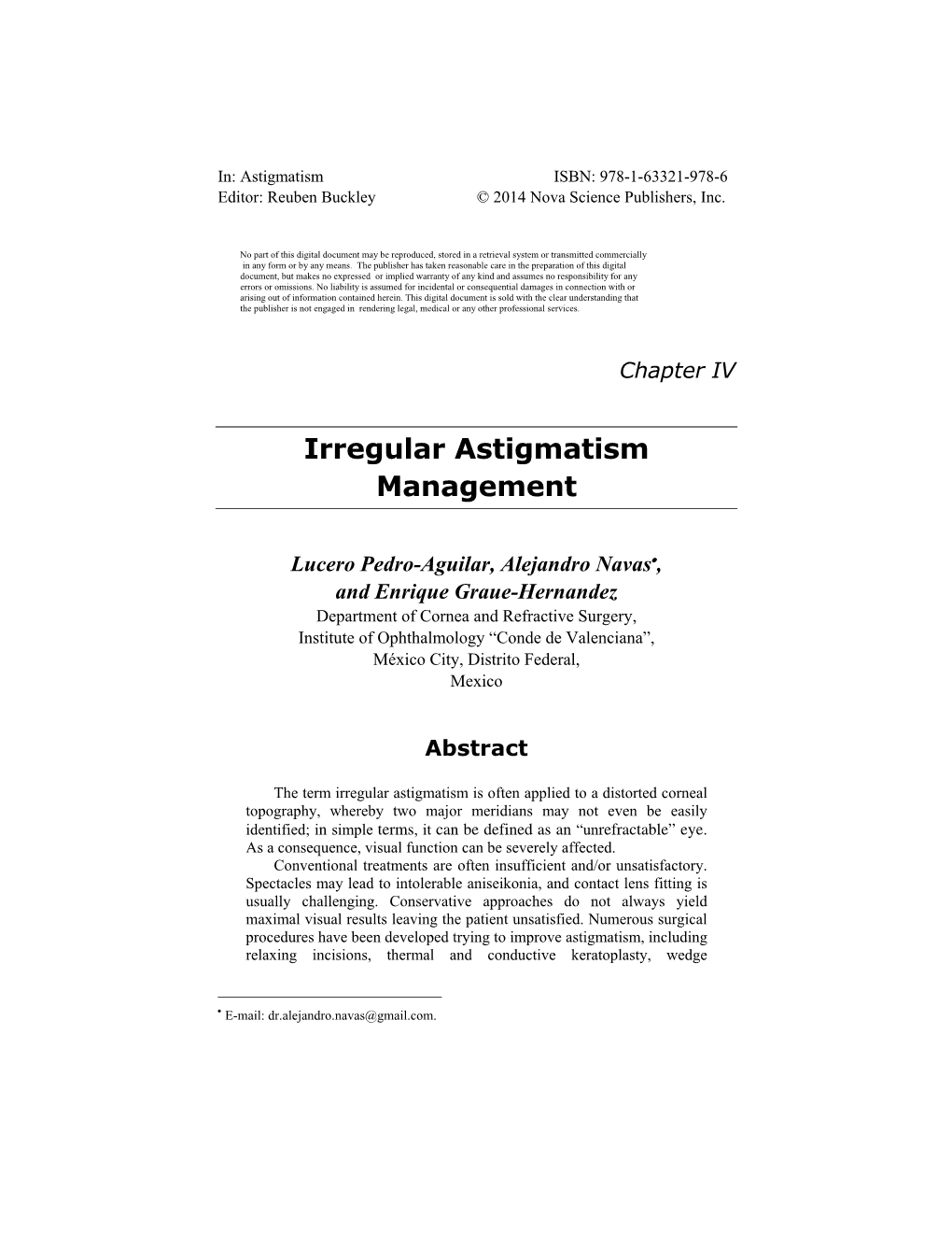 Irregular Astigmatism Management
