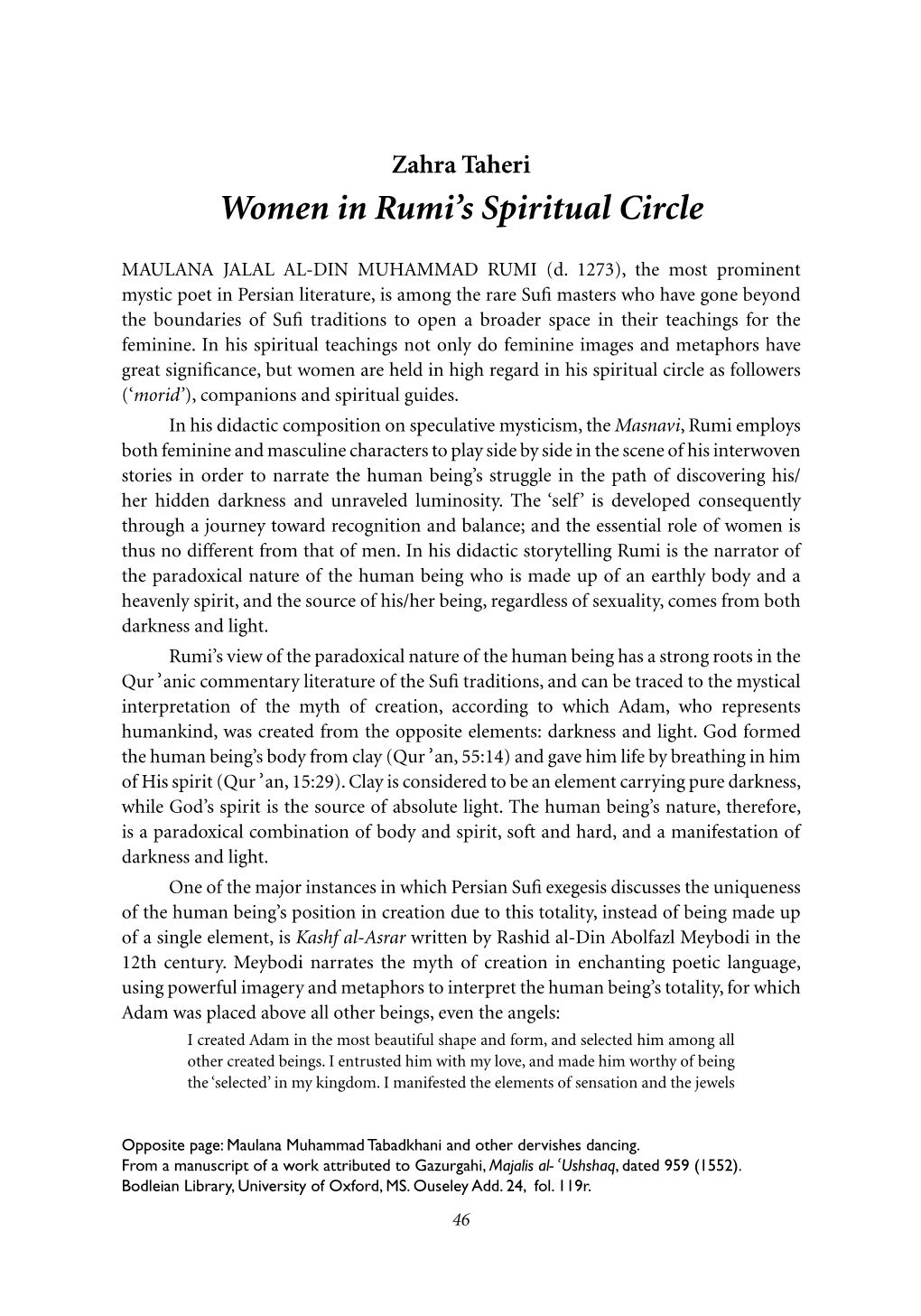 Zahra Taheri – Women in Rumi's Spiritual Circle