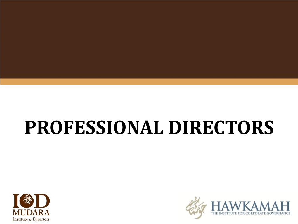 Professional Directors