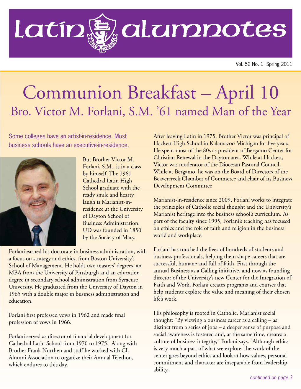 Spring 2011 Communion Breakfast – April 10 Bro