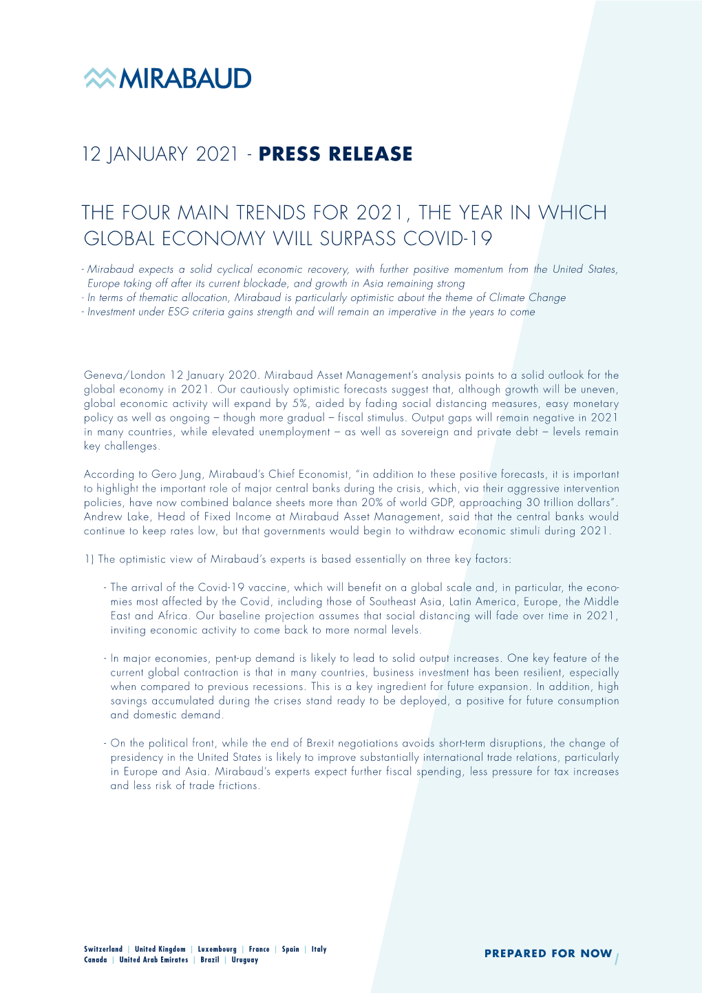 12 January 2021 - Press Release