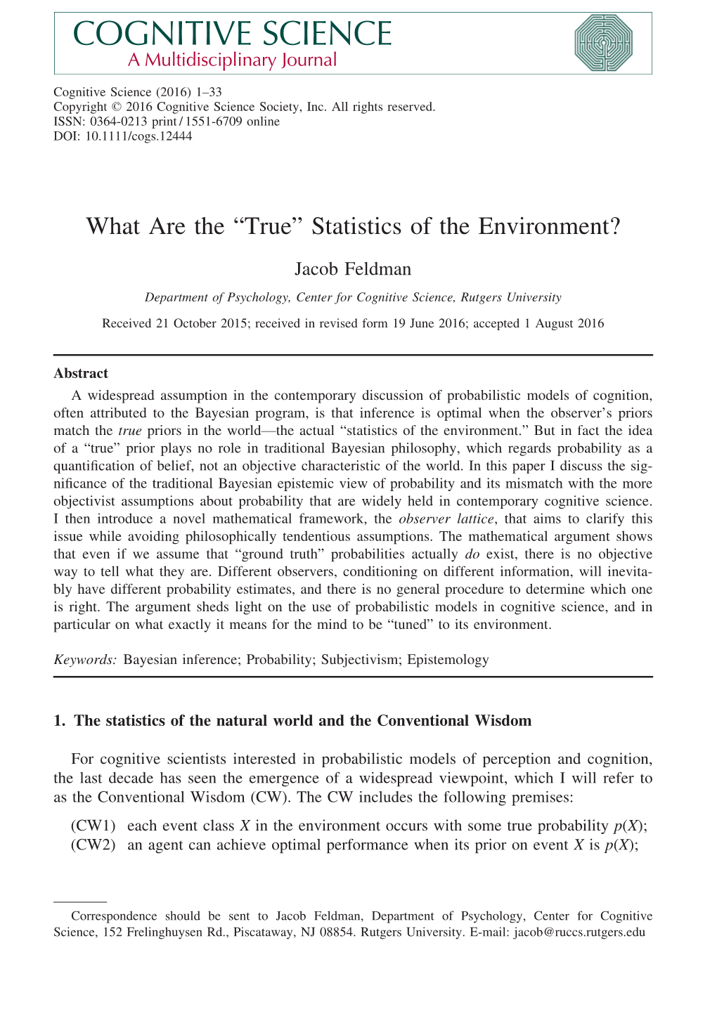 Statistics of the Environment?