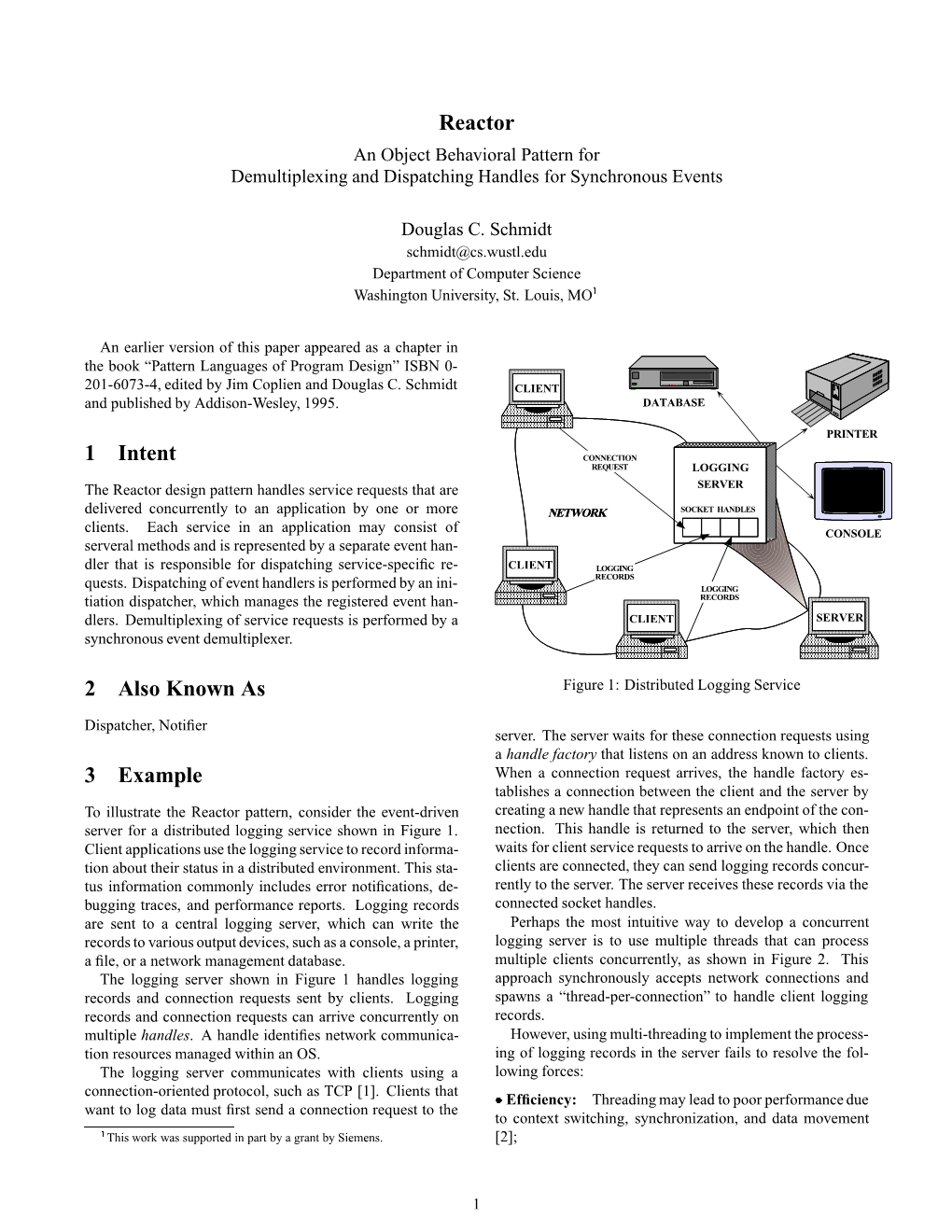 Reactor an Object Behavioral Pattern for Demultiplexing and Dispatching Handles for Synchronous Events