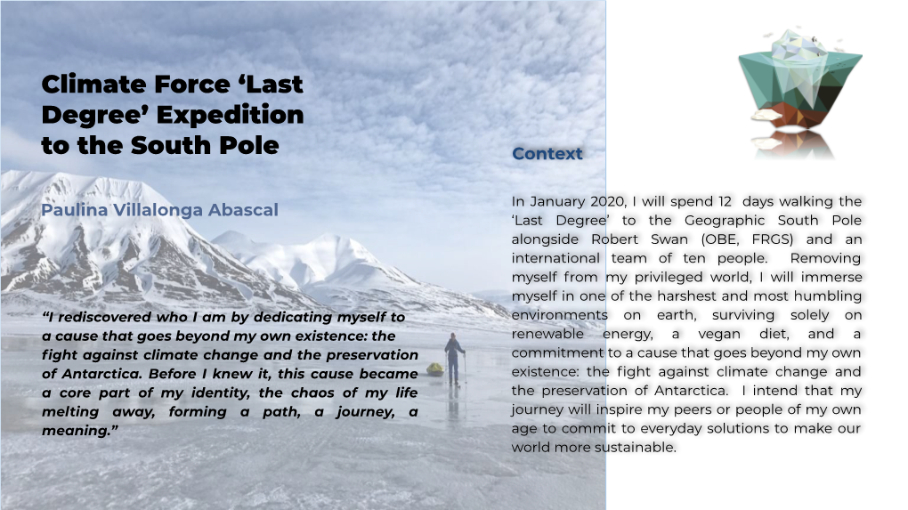 'Last Degree' Expedition to the South Pole