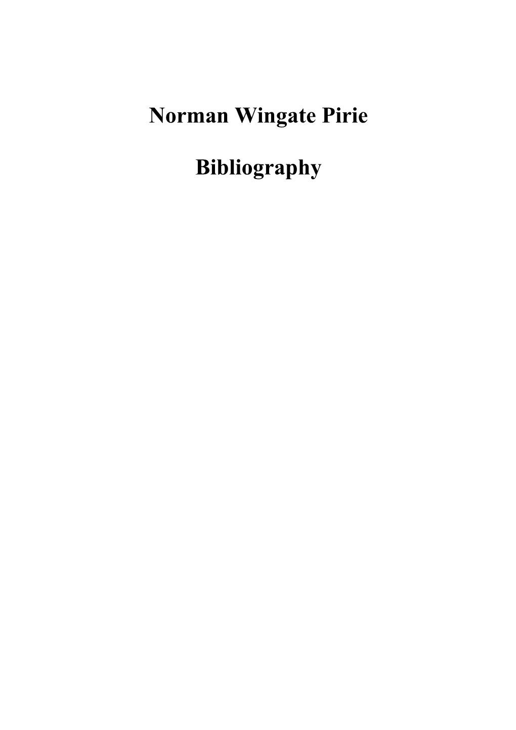 Norman Wingate Pirie