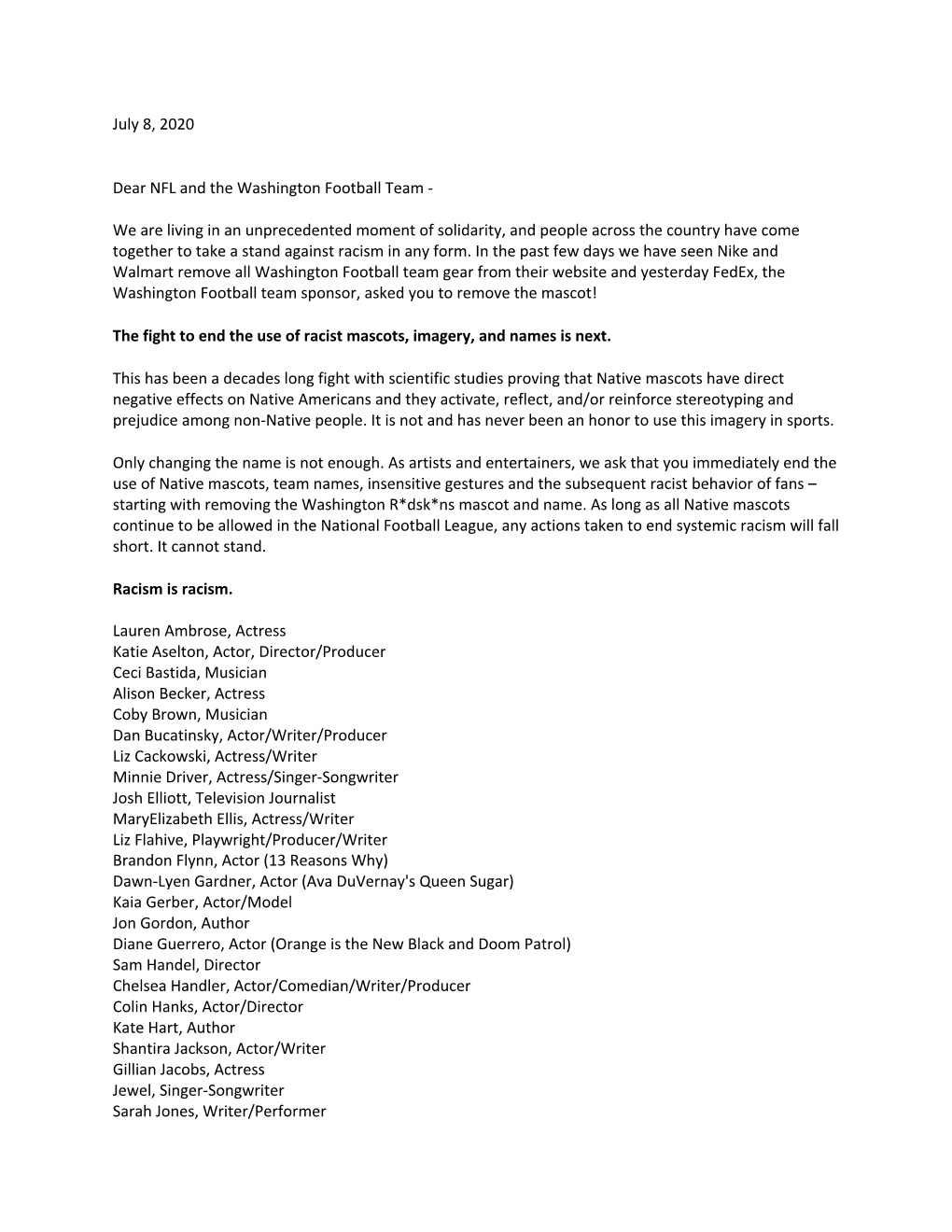 We Are Living in an Unprecedented Moment of Solidarity, and People Across the Country Have Come Together to Take a Stand Against Racism in Any Form