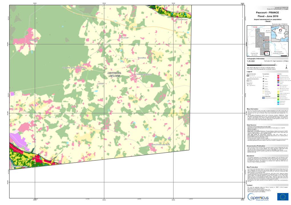 Paucourt - FRANCE N " N " 0 Flood - June 2016 ' 0 ' 3 ° 3 ° 8 8 4 Courtemaux 4 Impact Assessment on Population - Detail