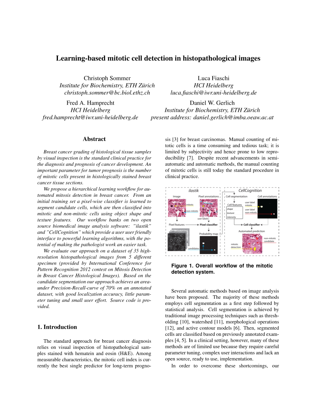 Learning-Based Mitotic Cell Detection in Histopathological Images