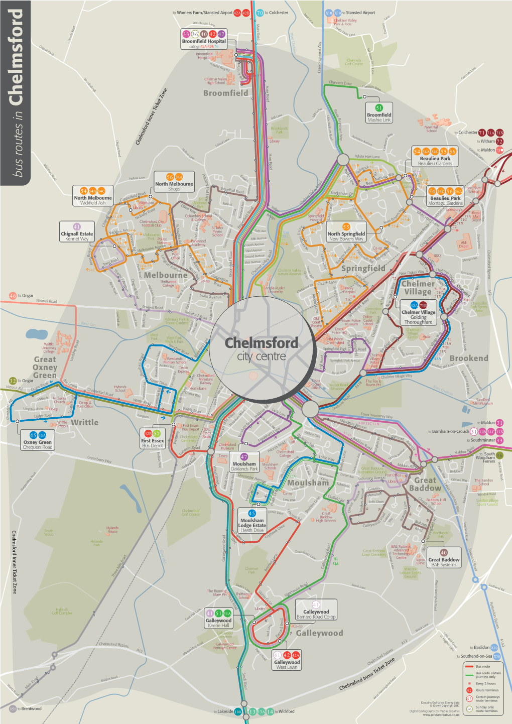 Bus Routes in Wa E ©P1ndar Ts a 54 En Ane Ch R Lan O ©P1ndar ©P1ndar Llow L 56A W B I Ho 56 Ab N Ic U ©P1ndar N K ©P1ndar in 55 54A E D 55 ©P1ndar E