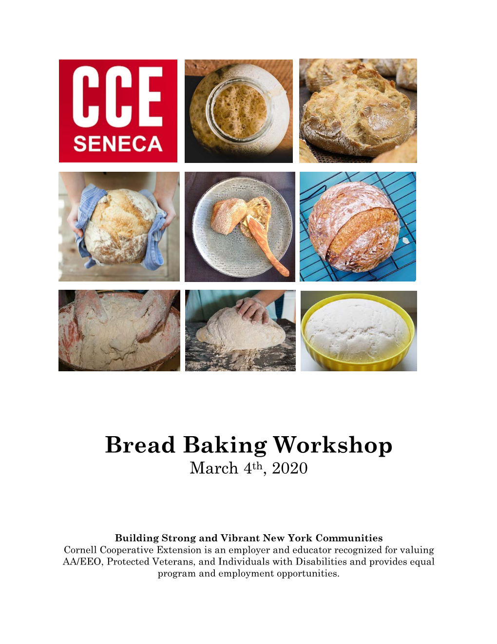 Bread Baking Workshop March 4Th, 2020