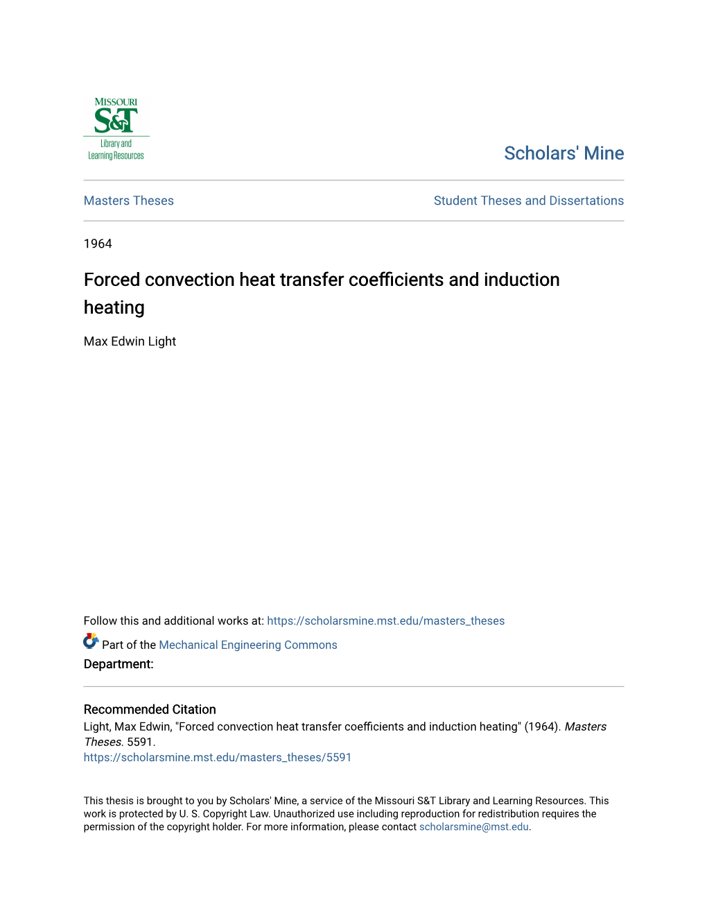 Forced Convection Heat Transfer Coefficients and Induction Heating