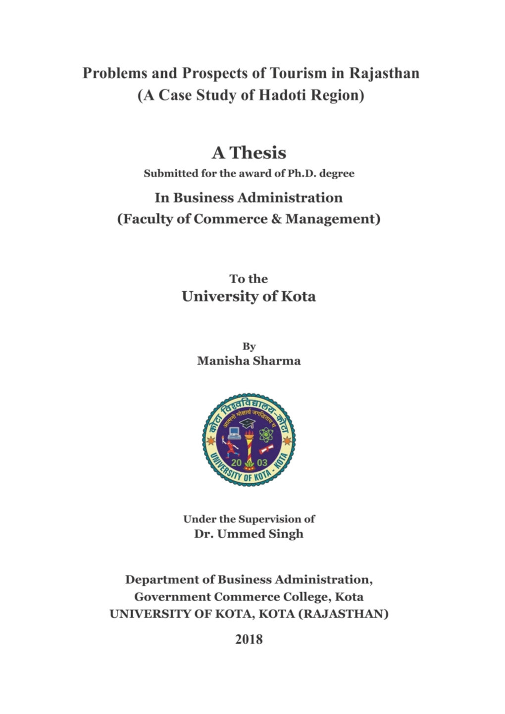 Manisha Final Ph.D Thesis Business Administration.Pdf