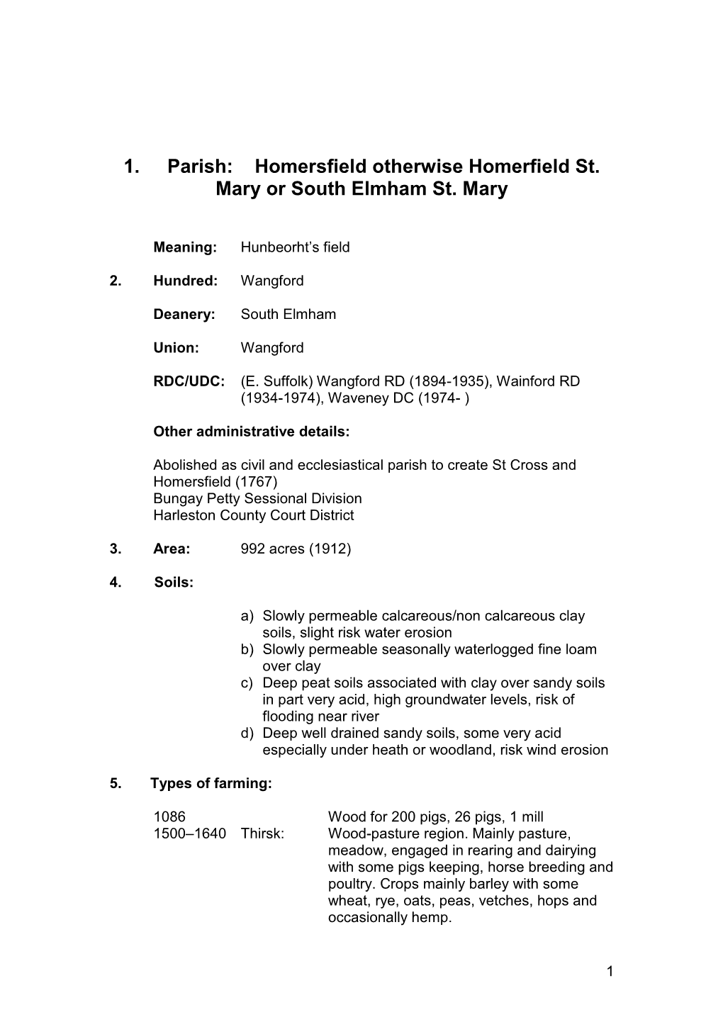 Homersfield Otherwise Homerfield St. Mary Or South Elmham St. Mary