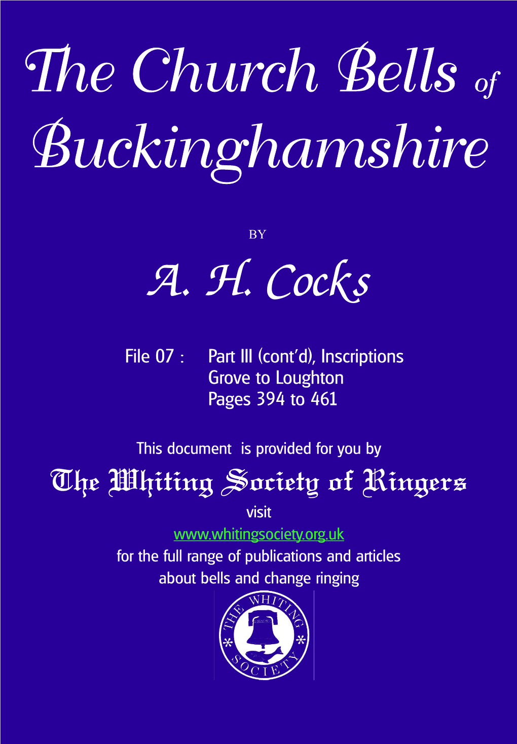 The Church Bells of Buckinghamshire