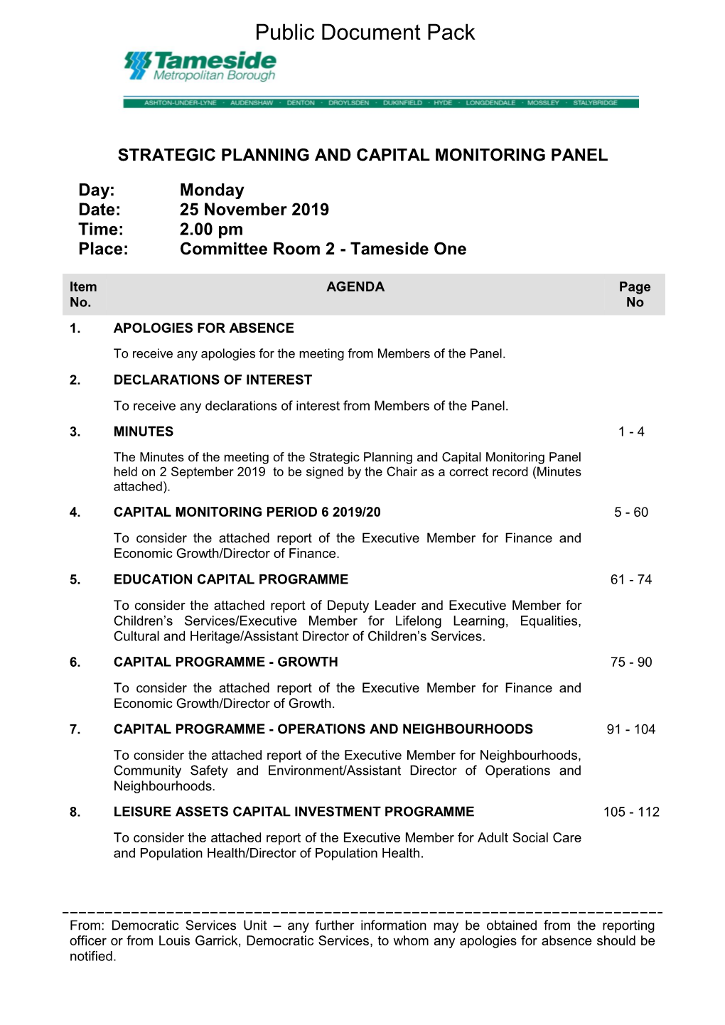 (Public Pack)Agenda Document for Strategic Planning and Capital