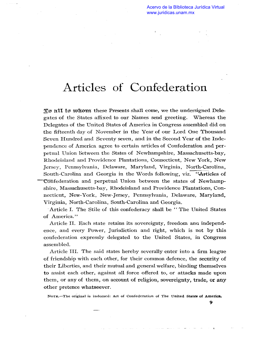 Articles of Confederation