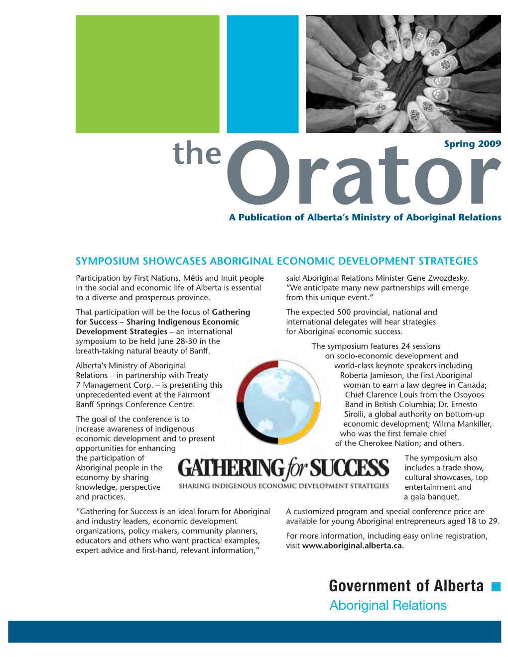 The Orator, Publication of Alberta's Ministry of Aboriginal Relations