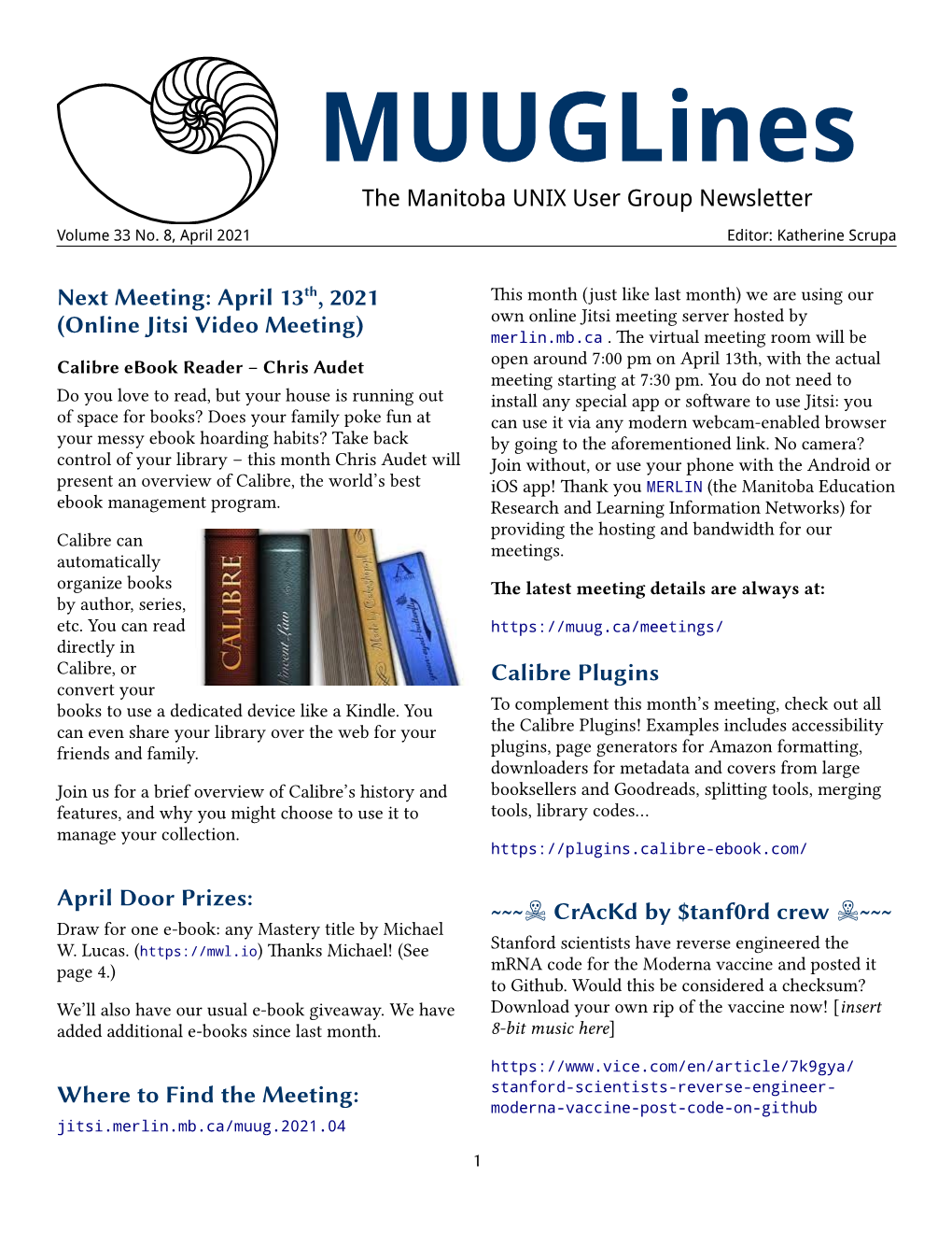 Muuglines the Manitoba UNIX User Group Newsletter