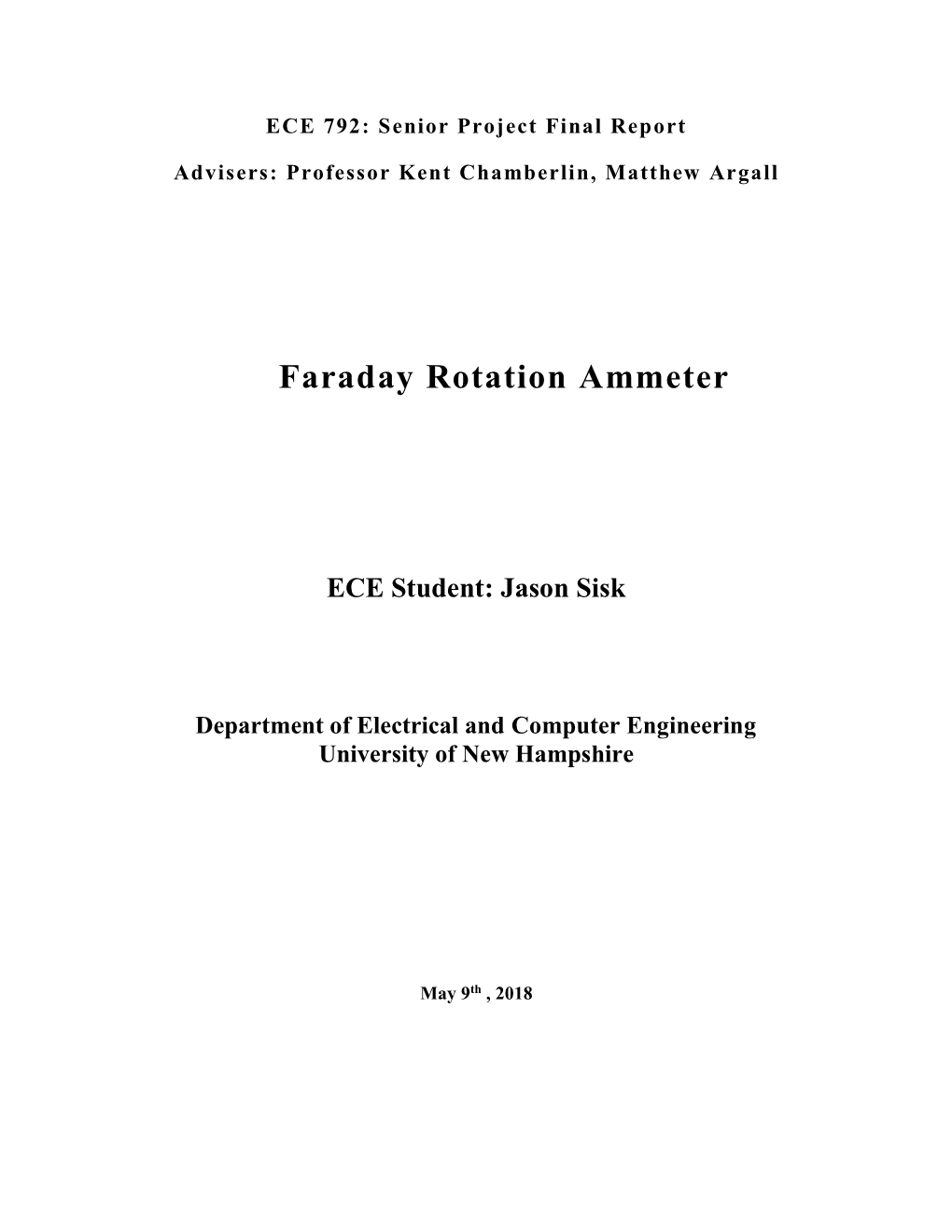 Faraday Rotation Ammeter