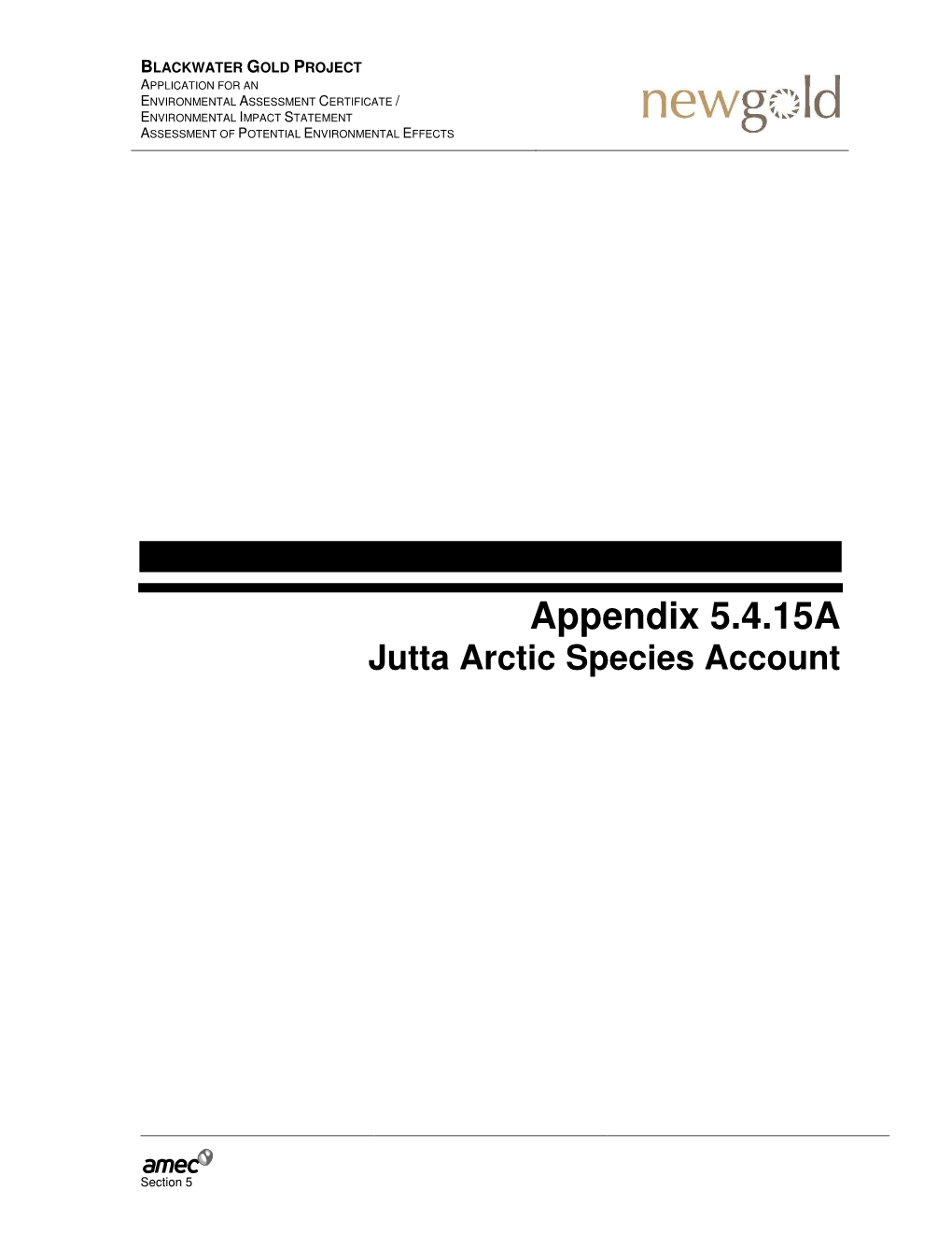 Appendix 5.4.15A Jutta Arctic Species Account