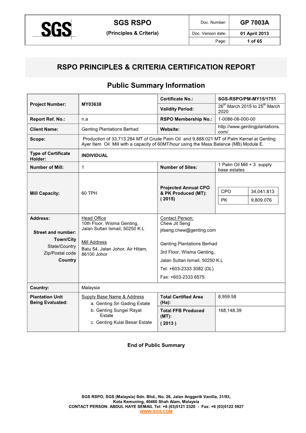 SGS RSPO Doc