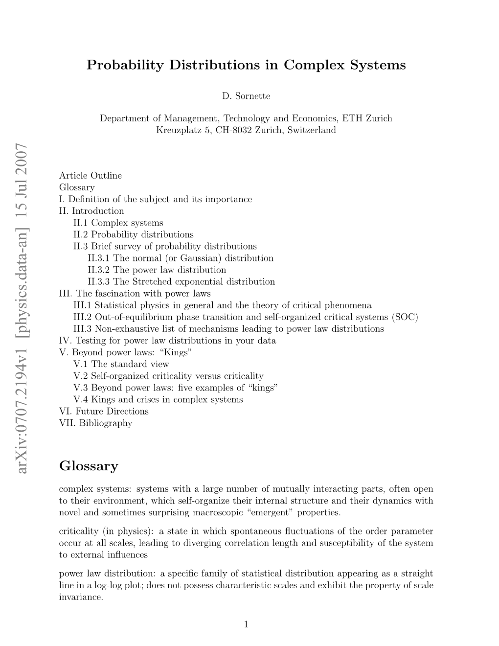 Probability Distributions in Complex Systems Has the Following Roots