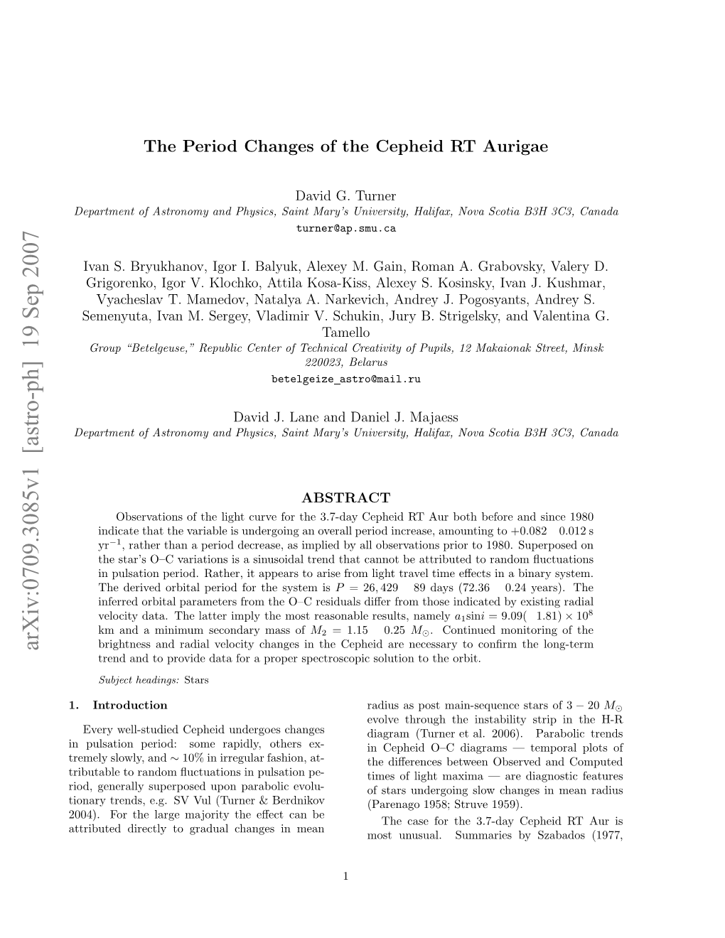 The Period Changes of the Cepheid RT Aurigae
