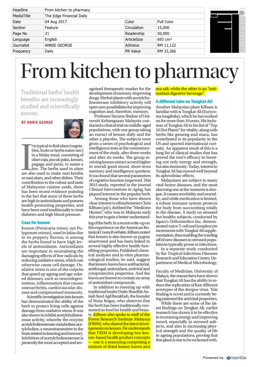 From Kitchen to Pharmacy