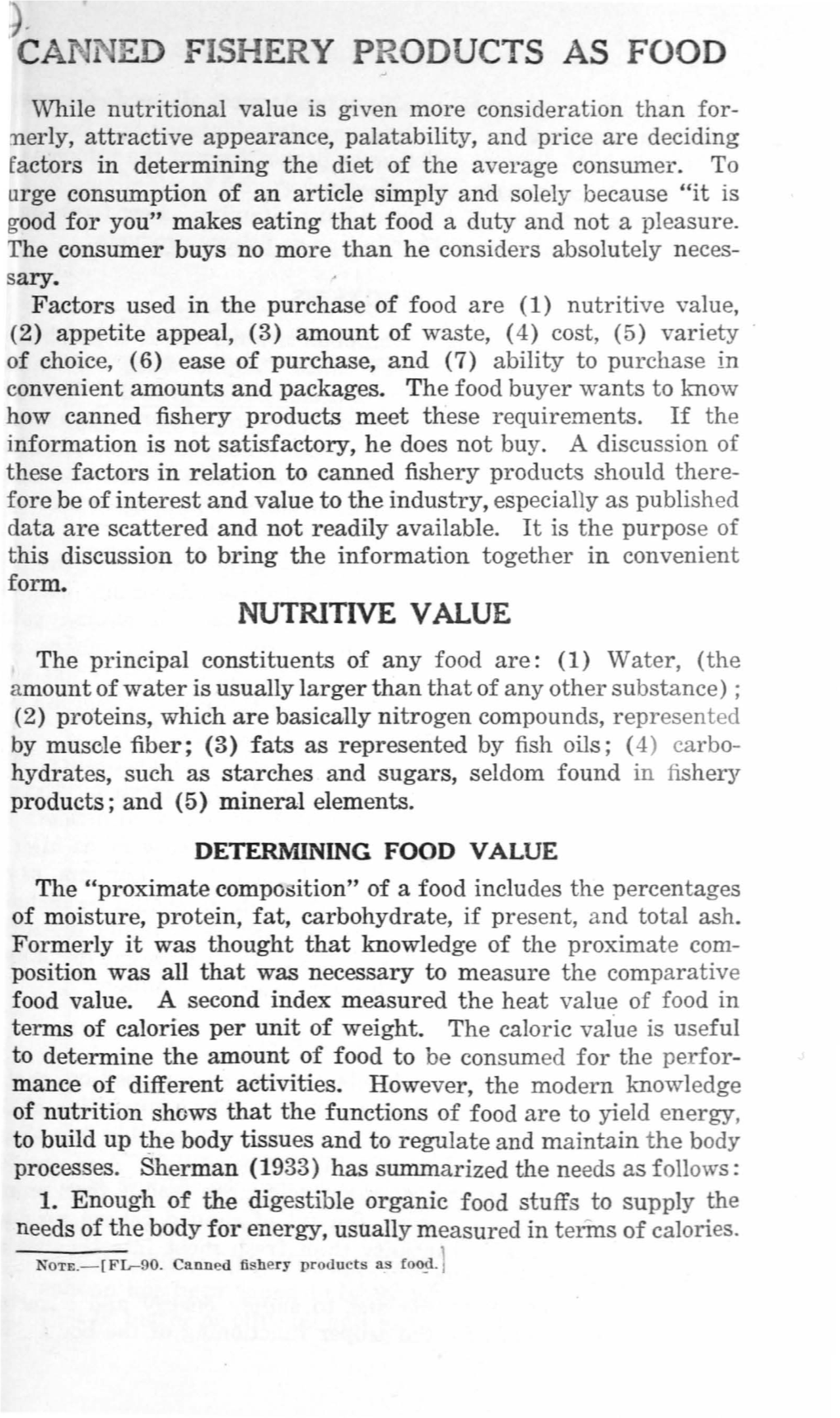 FL 90. Canned Fishery Products As Food