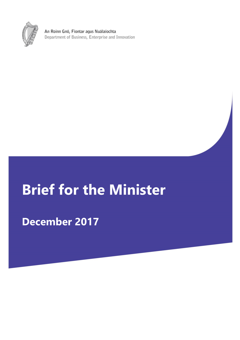 Department Brief for Minister December 2017