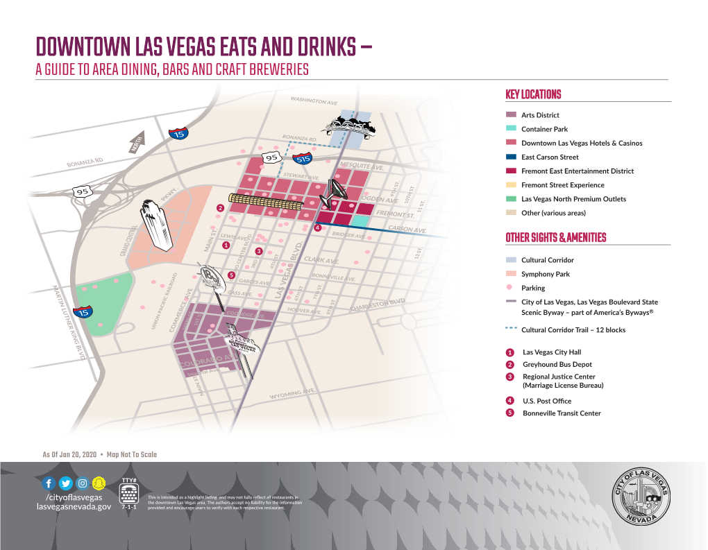 Downtown Las Vegas Eats and Drinks – a Guide to Area Dining, Bars and Craft Breweries Arts District Downtown Hotels & Casinos- Cont