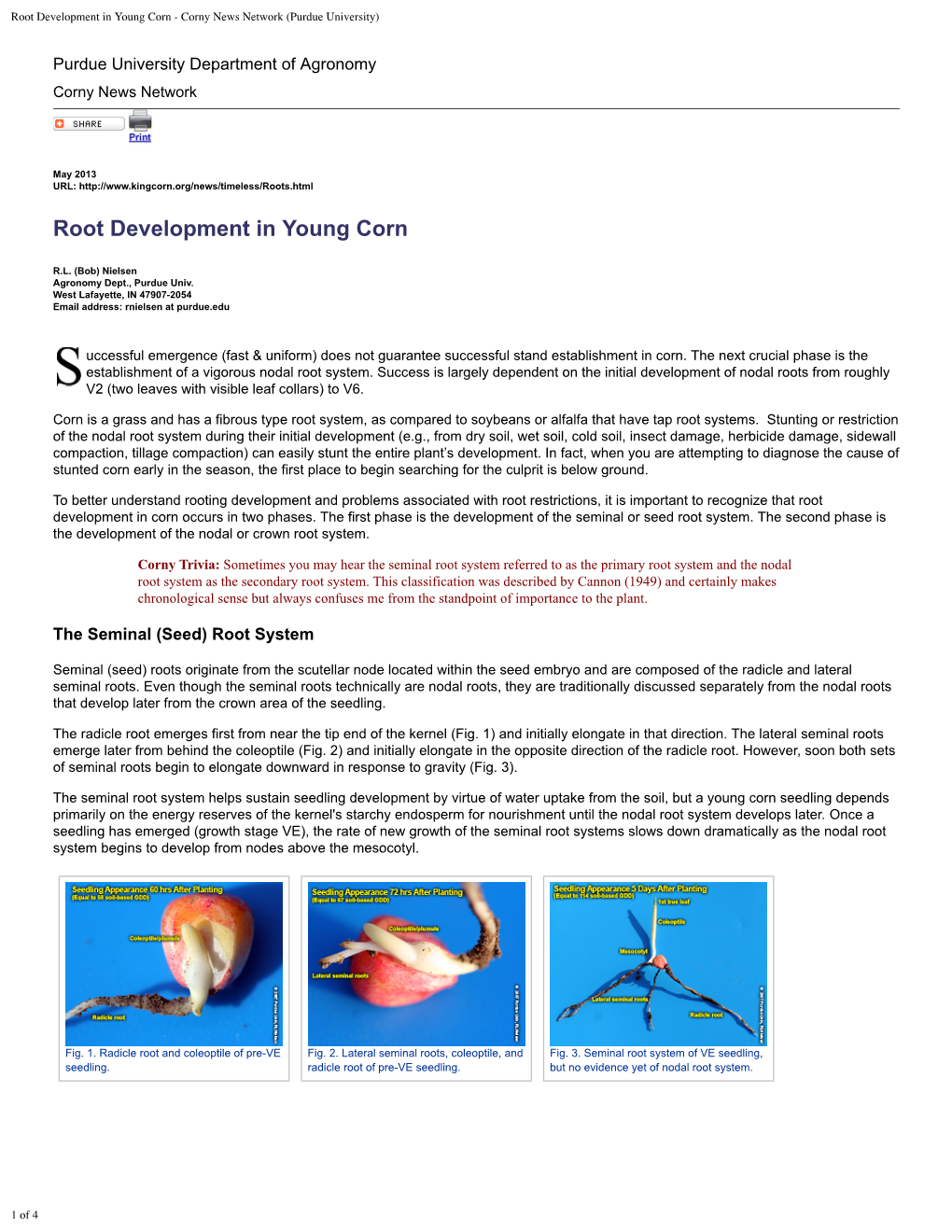 Root Development in Young Corn - Corny News Network (Purdue University)