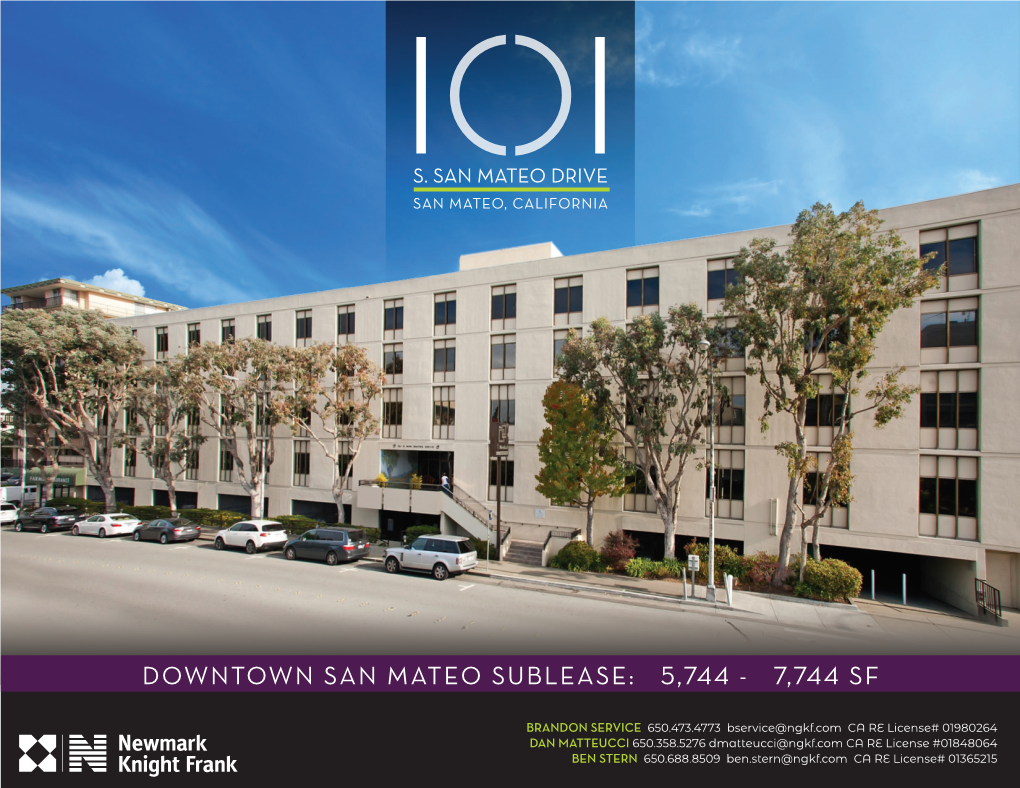 Downtown San Mateo Sublease: ±5,744 - ±7,744 Sf