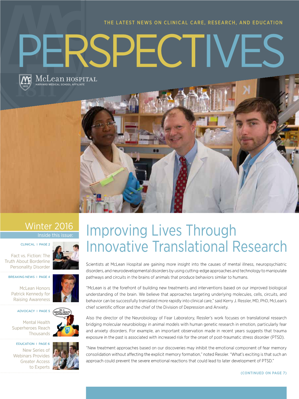 Improving Lives Through Innovative Translational Research
