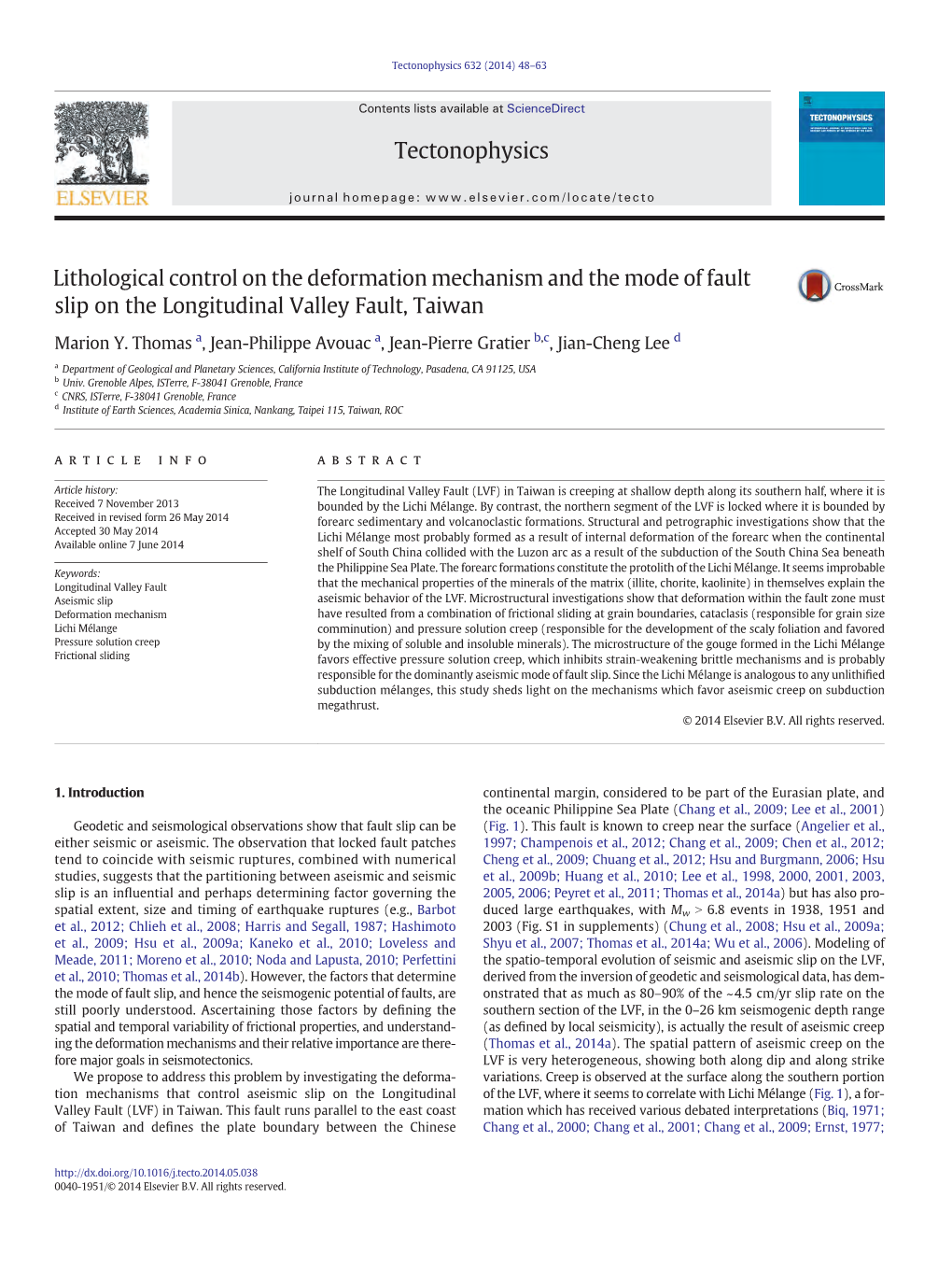 Lithological Control on the Deformation Mechanism and the Mode of Fault Slip on the Longitudinal Valley Fault, Taiwan