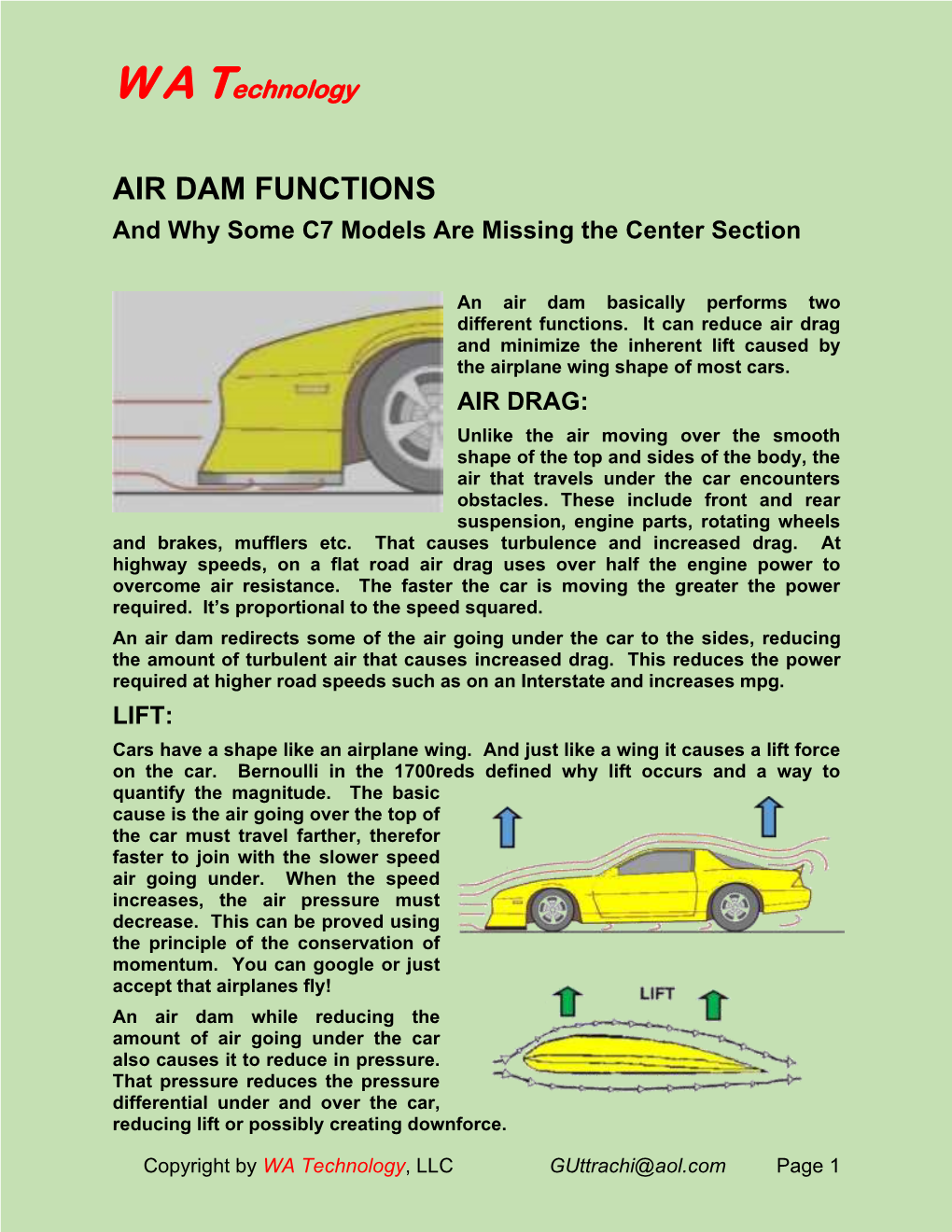 AIR DAM FUNCTIONS and Why Some C7 Models Are Missing the Center Section