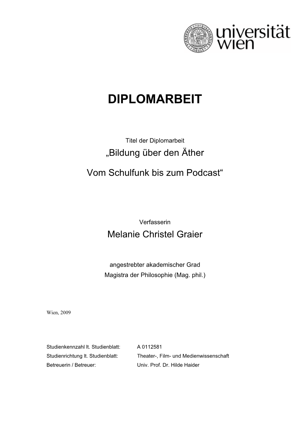 Diplomarbeit