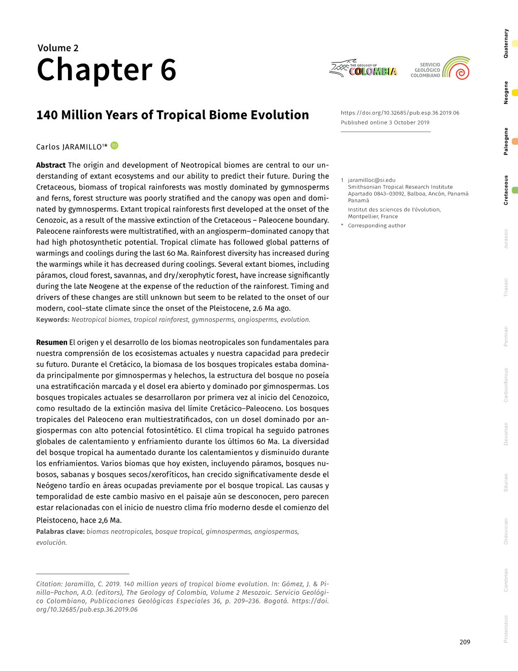 140 Million Years of Tropical Biome Evolution Published Online 3 October 2019