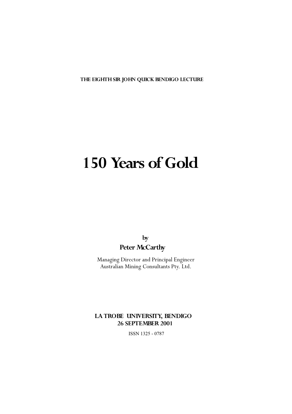 150 Years of Gold